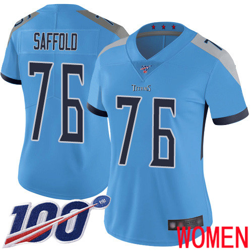 Tennessee Titans Limited Light Blue Women Rodger Saffold Alternate Jersey NFL Football #76 100th Season Vapor Untouchable->tennessee titans->NFL Jersey